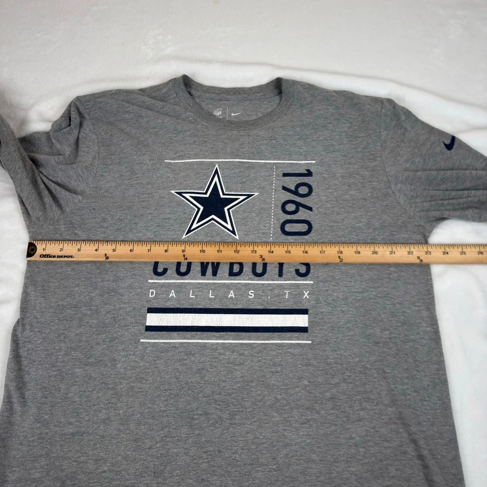 Nike NFL Apparel Dallas Cowboys NFL‎ Mens XL Long Sleeve Grey T-Shirt Graphic